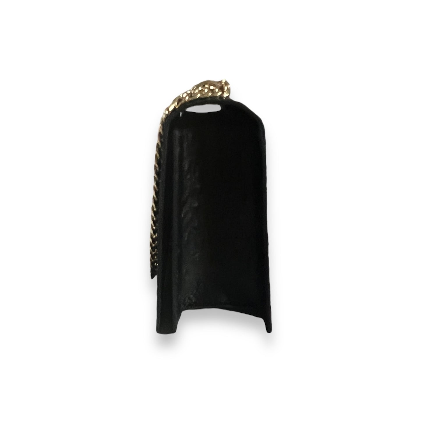 Apollo Bag Crossbody: MM  (Ostrich Embossed Black and Gold Hardware)