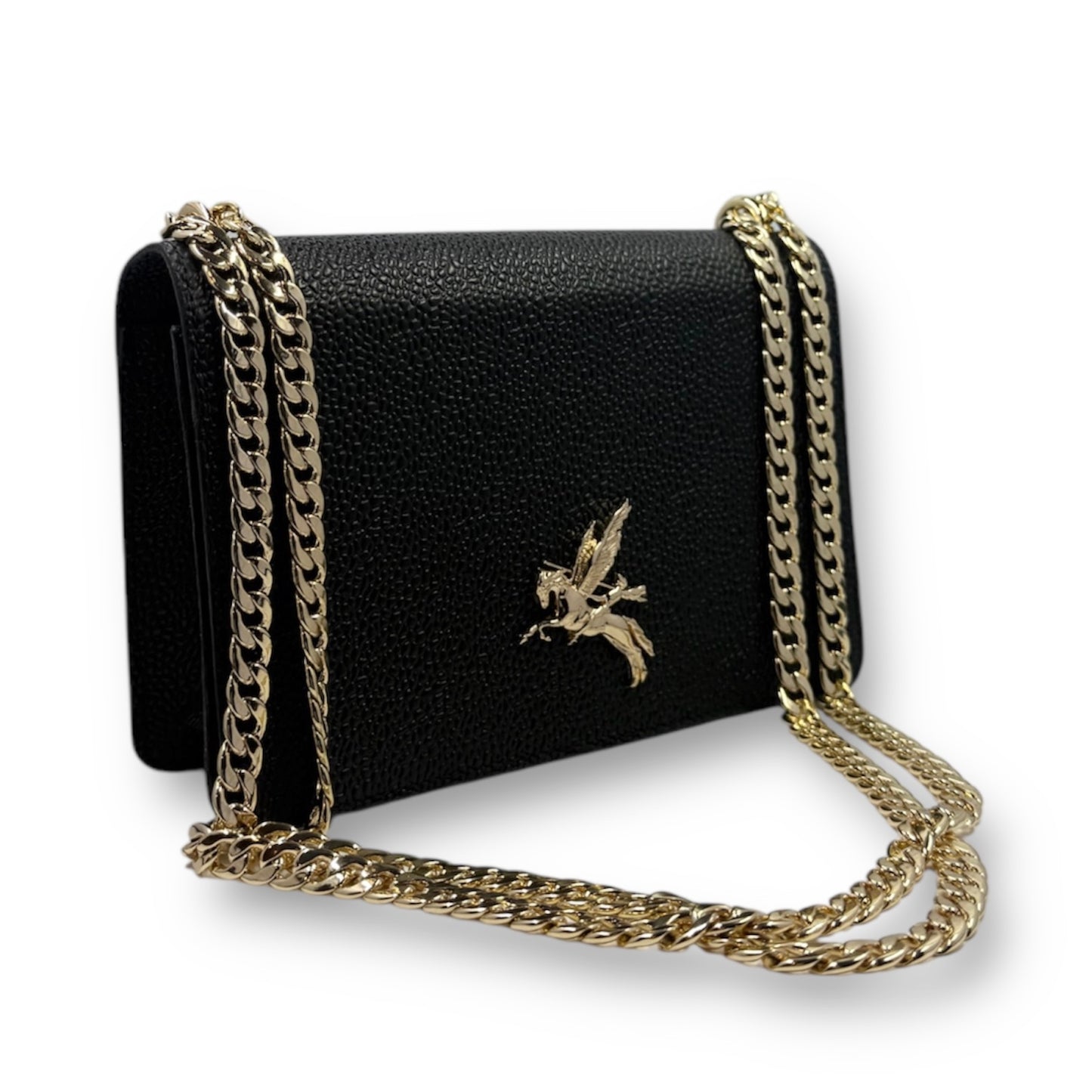 Apollo Bag Crossbody: (Caviar Leather Black & Gold Hardware)
