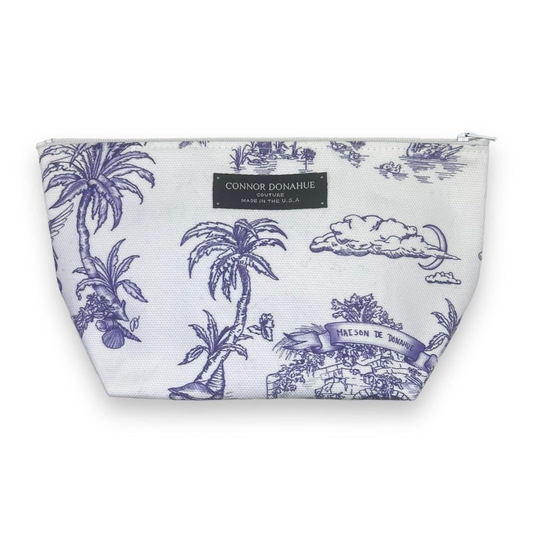 Canvas Cosmetic Pouch- Toile de Donahue (Royal Blue)