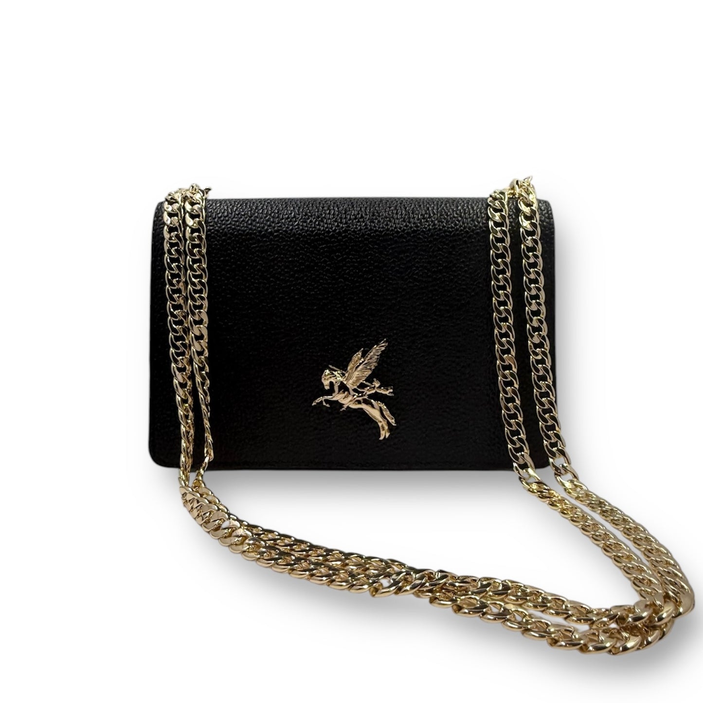 Apollo Bag Crossbody: (Caviar Leather Black & Gold Hardware)