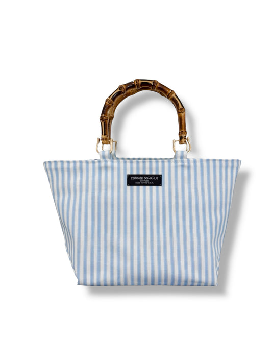 Bamboo and Belgian Cotton Canvas (Light Blue Stripes)
