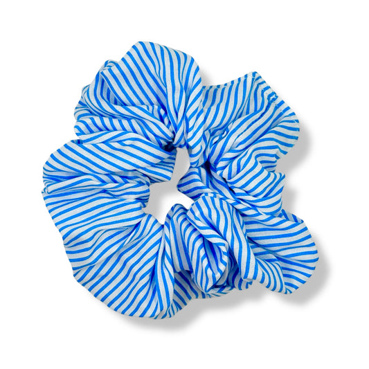 Oxford Stripes Blue - Jumbo Scrunchie