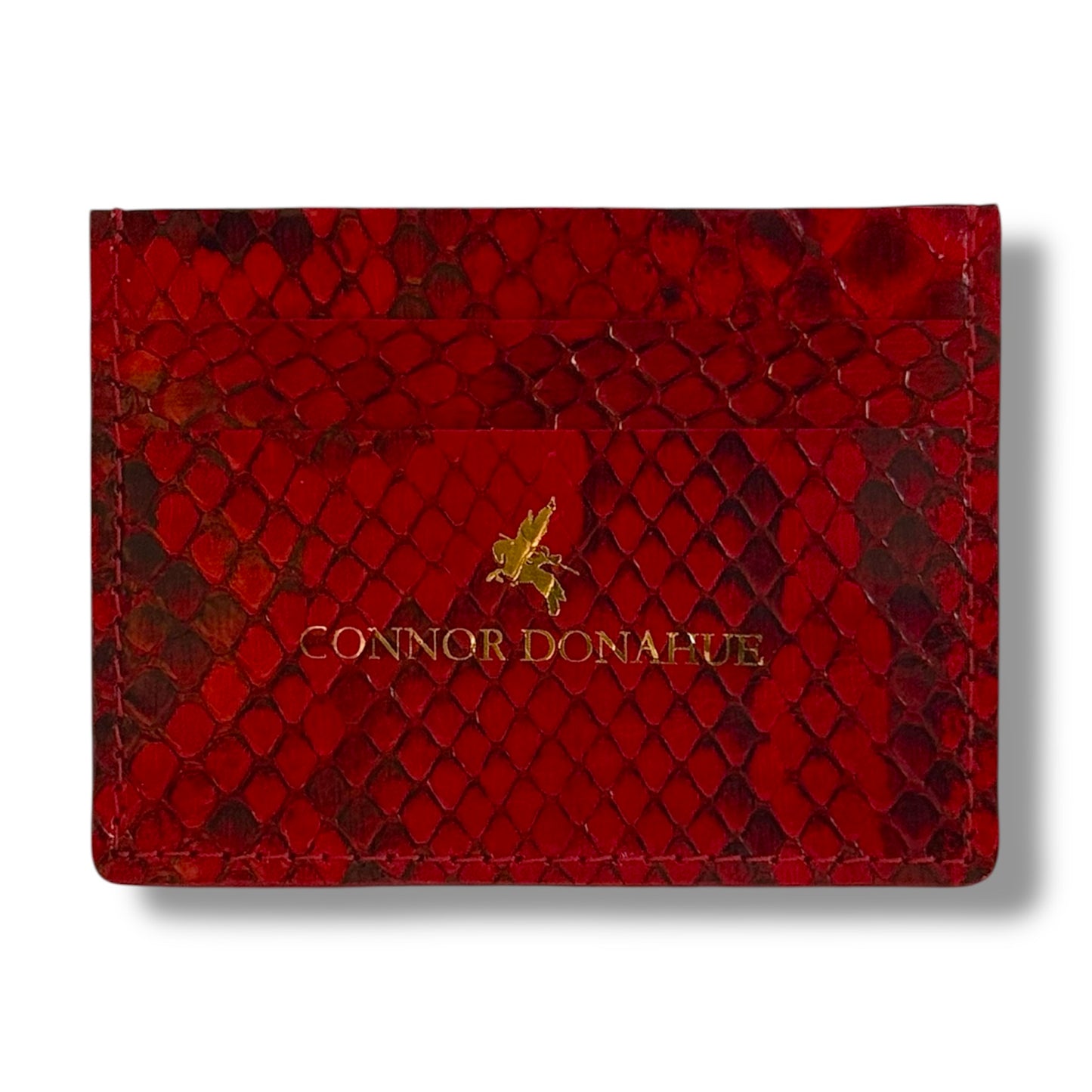 Genuine Snake Leather Cash-Card Card Holder - Rouge