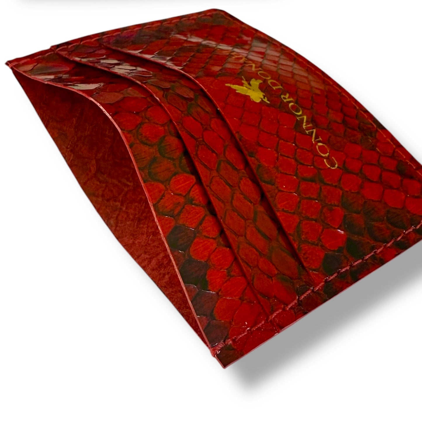 Genuine Snake Leather Cash-Card Card Holder - Rouge