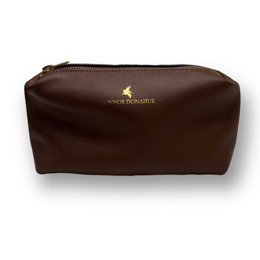 MOCHA - LEATHER MAKEUP POUCH