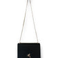 Apollo Bag Crossbody: MM  (Ostrich Embossed Black and Gold Hardware)