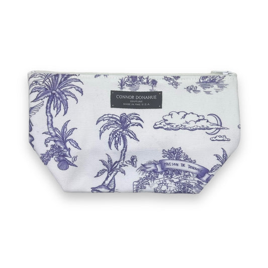 Canvas Cosmetic Pouch- Toile de Donahue (Royal Blue)