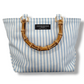 Bamboo and Belgian Cotton Canvas (Light Blue Stripes)