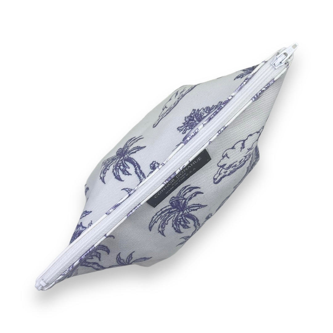 Canvas Cosmetic Pouch- Toile de Donahue (Royal Blue)