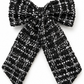 Black & White Tweed Hair Bow | Luxury Statement Hair Accessory