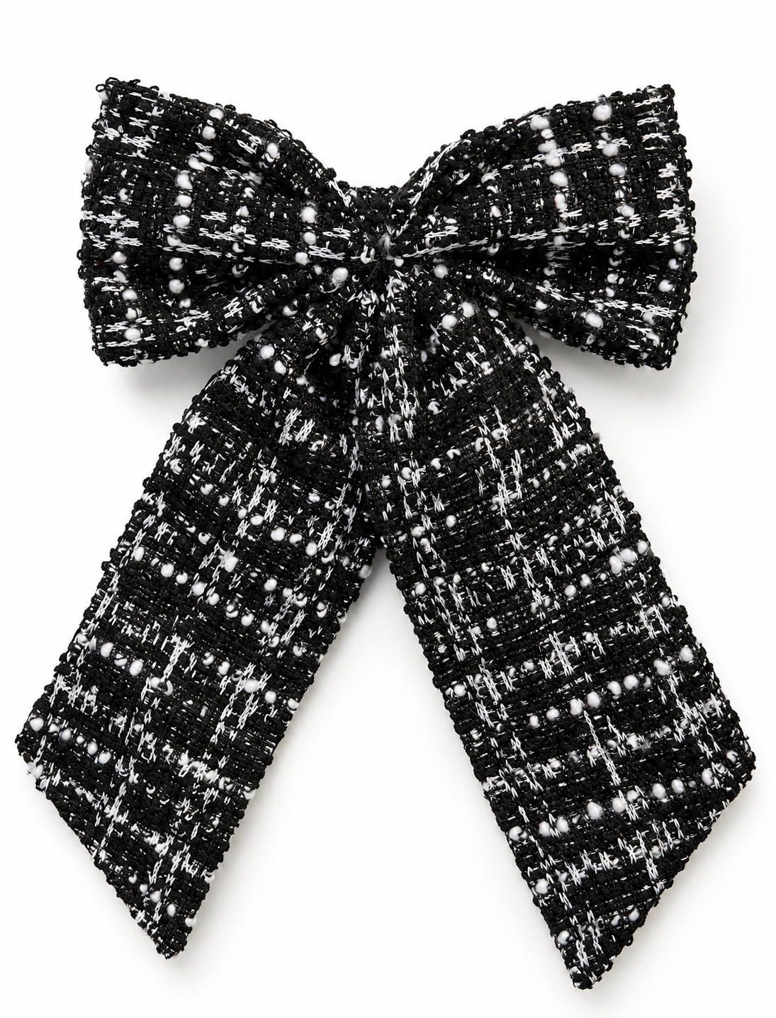 Black & White Tweed Hair Bow | Luxury Statement Hair Accessory