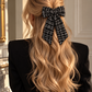 Black & White Tweed Hair Bow | Luxury Statement Hair Accessory