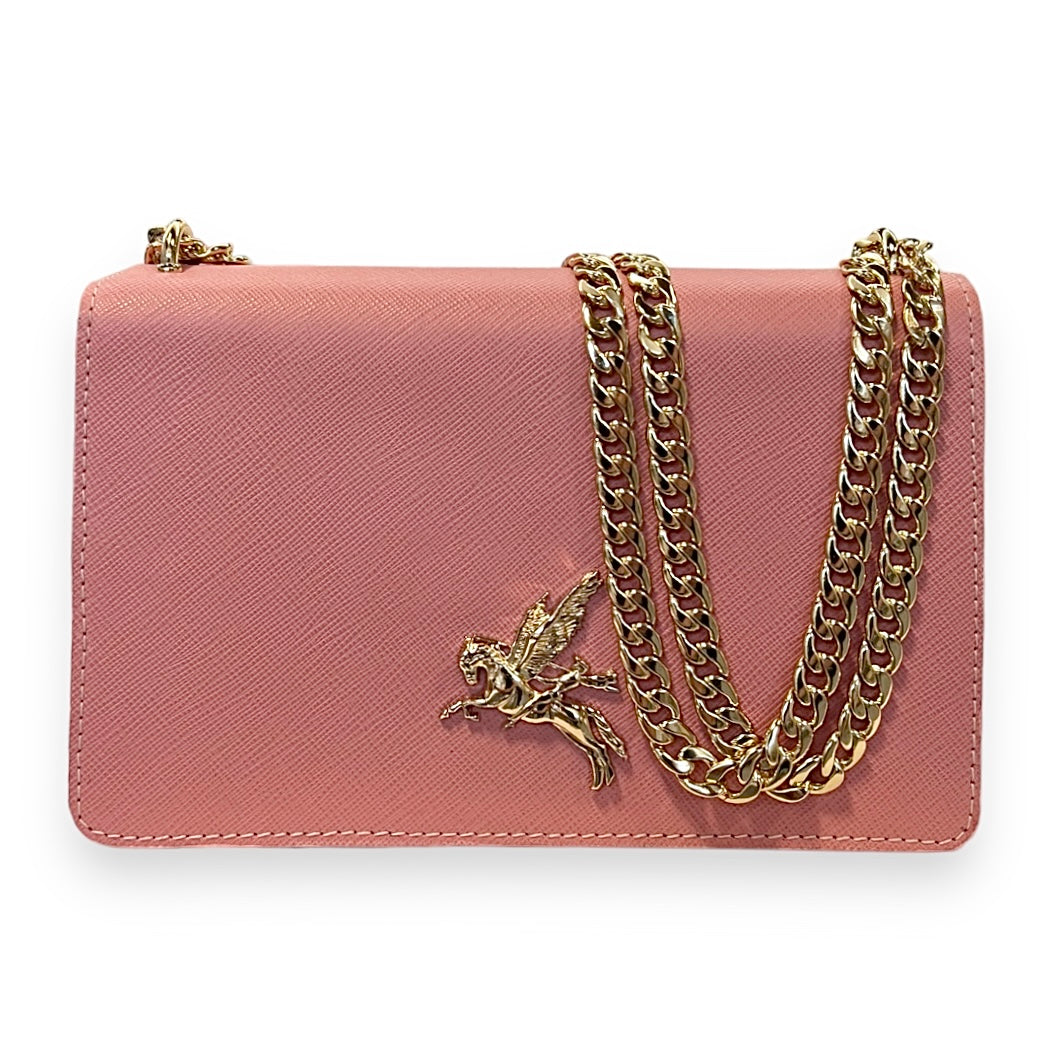 Apollo Bag Crossbody: PM  (Saffiano Leather Light Pink & Gold Hardware)