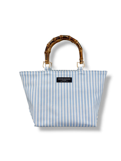 Bamboo and Belgian Cotton Canvas (Light Blue Stripes)