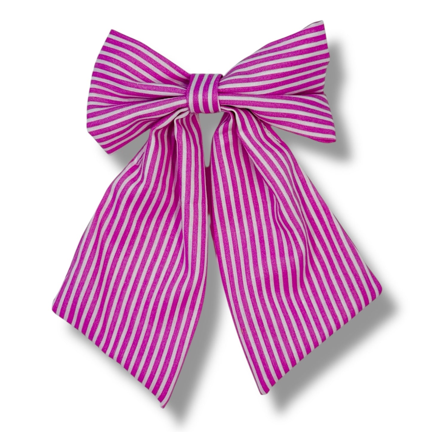 Oxford Stripes Pink - Hair Bow
