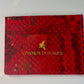 Genuine Snake Leather Cash-Card Card Holder - Rouge